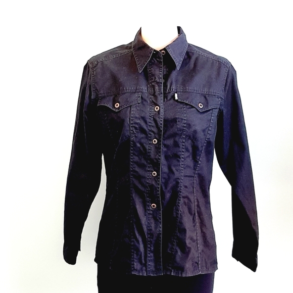 🅱️🅾️G🅾️ Levi's black denim shirt - Picture 1 of 4